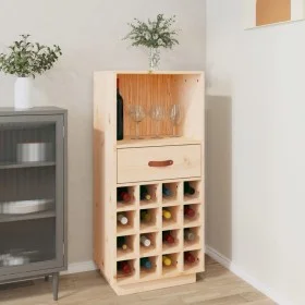 Botellero de madera maciza de pino 45x34x100 cm de vidaXL, Armarios para vino y licores - Ref: Foro24-821532, Precio: 83,16 €...