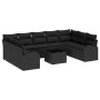 Conjunto de sofá de jardín 10 pcs Negro Poliratán en Sofás de exterior | Comprar online en Foru.es