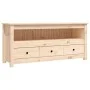 Mueble de TV de madera maciza de pino 114x35x52 cm de vidaXL, Muebles TV - Ref: Foro24-821502, Precio: 103,56 €, Descuento: %