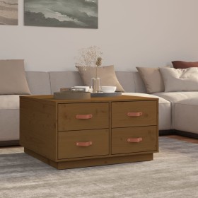Mesa de centro madera maciza de pino marrón miel 80x80x45 cm de vidaXL, Mesas de centro - Ref: Foro24-821520, Precio: 128,90 ...