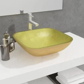 Golden glass sink 42x42x14 cm by vidaXL, Sinks - Ref: Foro24-345260, Price: 44,70 €, Discount: %