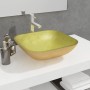 Lavabo de vidrio dorado 42x42x14 cm de vidaXL, Lavabos - Ref: Foro24-345260, Precio: 45,24 €, Descuento: %