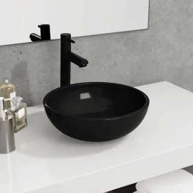 Lavabo de vidrio templado negro 35x12 cm de vidaXL, Lavabos - Ref: Foro24-345246, Precio: 64,25 €, Descuento: %