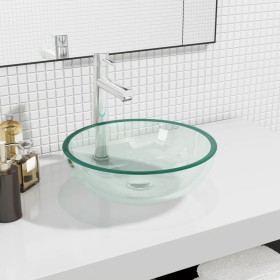 Lavabo de vidrio templado transparente 35x12 cm de vidaXL, Lavabos - Ref: Foro24-345234, Precio: 54,89 €, Descuento: %