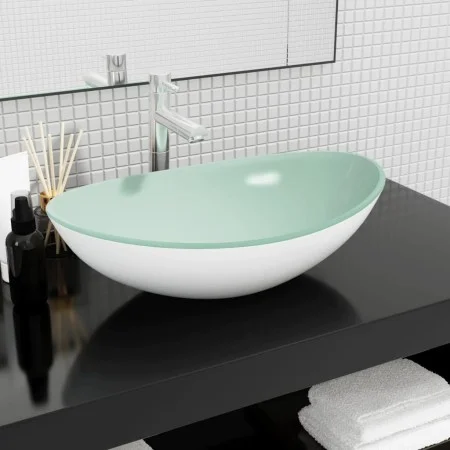 White tempered glass sink 54.5x35x15.5 cm by vidaXL, Sinks - Ref: Foro24-345256, Price: 61,94 €, Discount: %
