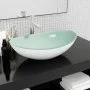 Weißes Waschbecken aus gehärtetem Glas, 54,5 x 35 x 15,5 cm von vidaXL, Sinkt - Ref: Foro24-345256, Preis: 61,94 €, Rabatt: %