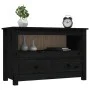 Mueble de TV de madera maciza de pino negro 79x35x52 cm de vidaXL, Muebles TV - Ref: Foro24-821501, Precio: 91,22 €, Descuent...