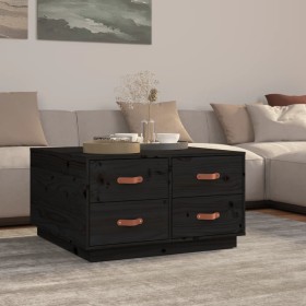 Mesa de centro de madera maciza de pino negro 80x80x45 cm de vidaXL, Mesas de centro - Ref: Foro24-821521, Precio: 161,37 €, ...