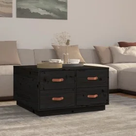 Mesa de centro de madera maciza de pino negro 80x80x45 cm de vidaXL, Mesas de centro - Ref: Foro24-821521, Precio: 159,45 €, ...