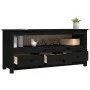 Mueble de TV de madera maciza de pino negro 114x35x52 cm de vidaXL, Muebles TV - Ref: Foro24-821506, Precio: 115,77 €, Descue...