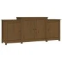 Aparador de madera maciza de pino marrón miel 164x37x68 cm de vidaXL, Aparadores - Ref: Foro24-821495, Precio: 204,43 €, Desc...