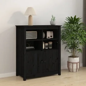 Aparador de madera maciza de pino negro 83x41,5x100 cm de vidaXL, Aparadores - Ref: Foro24-821516, Precio: 133,09 €, Descuent...