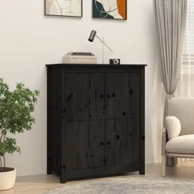 Solid black pine wood sideboard 83x41.5x100 cm by vidaXL, Sideboards - Ref: Foro24-821511, Price: 136,16 €, Discount: %