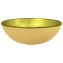 Goldenes Waschbecken aus gehärtetem Glas 35x12 cm von vidaXL, Sinkt - Ref: Foro24-345258, Preis: 50,47 €, Rabatt: %