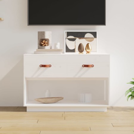 Mueble para TV madera maciza de pino blanco 90x40x60 cm de vidaXL, Muebles TV - Ref: Foro24-821523, Precio: 97,88 €, Descuent...