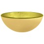 Lavabo de vidrio templado dorado 30x12 cm de vidaXL, Lavabos - Ref: Foro24-345259, Precio: 63,09 €, Descuento: %