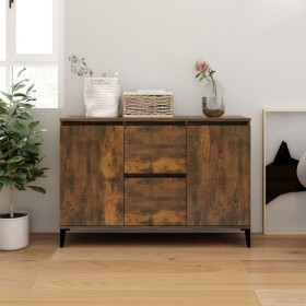 Aparador madera contrachapada color roble ahumado 104x35x70 cm de vidaXL, Aparadores - Ref: Foro24-815165, Precio: 95,37 €, D...