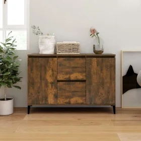 Aparador madera contrachapada color roble ahumado 104x35x70 cm de vidaXL, Aparadores - Ref: Foro24-815165, Precio: 93,22 €, D...
