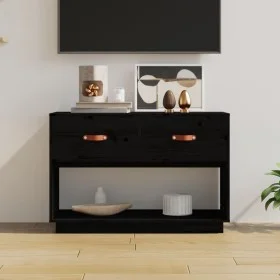 Mueble de TV madera maciza de pino negro 90x40x60 cm de vidaXL, Muebles TV - Ref: Foro24-821526, Precio: 96,79 €, Descuento: %