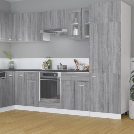 Armario colgante vidrio madera gris Sonoma 60x31x60 cm de vidaXL, Armarios de cocina - Ref: Foro24-815121, Precio: 52,70 €, D...