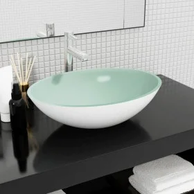 Weißes Glaswaschbecken 50x37x14 cm von vidaXL, Sinkt - Ref: Foro24-345255, Preis: 72,68 €, Rabatt: %