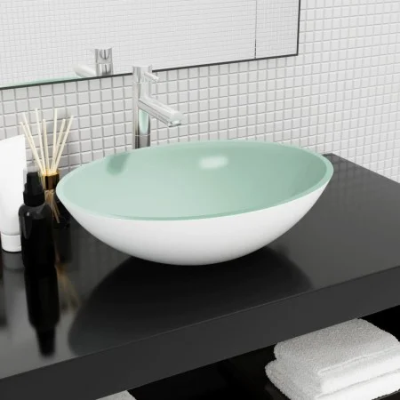 White glass sink 50x37x14 cm by vidaXL, Sinks - Ref: Foro24-345255, Price: 72,68 €, Discount: %