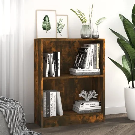 Estantería madera de ingeniería roble ahumado 60x24x76 cm de vidaXL, Librerías y estanterías - Ref: Foro24-815084, Precio: 32...