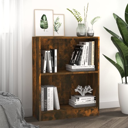 Estantería madera de ingeniería roble ahumado 60x24x76 cm de vidaXL, Librerías y estanterías - Ref: Foro24-815084, Precio: 32...