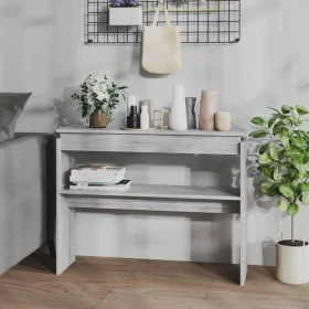 Mesa consola madera contrachapada gris Sonoma 102x30x80 cm de vidaXL, Mesas auxiliares - Ref: Foro24-815220, Precio: 44,13 €,...