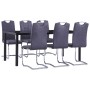 Juego de comedor 7 piezas piel de ante artificial gris de vidaXL, muebles para cocinas y comedores - Ref: Foro24-3053126, Pre...