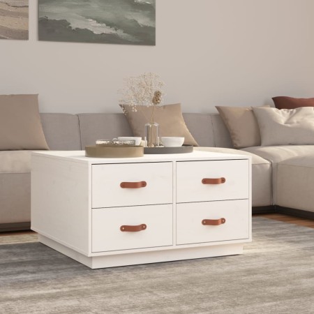 Mesa de centro de madera maciza de pino blanco 80x80x45 cm de vidaXL, Mesas de centro - Ref: Foro24-821518, Precio: 128,96 €,...