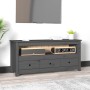 Mueble de TV de madera maciza de pino gris 114x35x52 cm de vidaXL, Muebles TV - Ref: Foro24-821504, Precio: 117,36 €, Descuen...