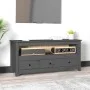 Mueble de TV de madera maciza de pino gris 114x35x52 cm de vidaXL, Muebles TV - Ref: Foro24-821504, Precio: 115,83 €, Descuen...