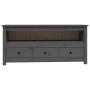 Mueble de TV de madera maciza de pino gris 114x35x52 cm de vidaXL, Muebles TV - Ref: Foro24-821504, Precio: 117,36 €, Descuen...