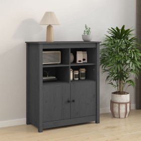 Aparador de madera maciza de pino gris 83x41,5x100 cm de vidaXL, Aparadores - Ref: Foro24-821514, Precio: 154,84 €, Descuento: %