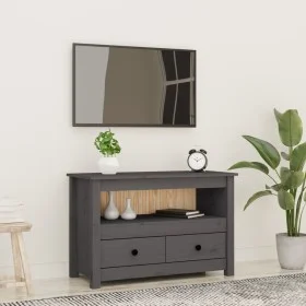 Mueble de TV de madera maciza de pino gris 79x35x52 cm de vidaXL, Muebles TV - Ref: Foro24-821499, Precio: 90,00 €, Descuento: %