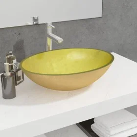 Goldenes Glaswaschbecken 50x37x14 cm von vidaXL, Sinkt - Ref: Foro24-345261, Preis: 45,19 €, Rabatt: %