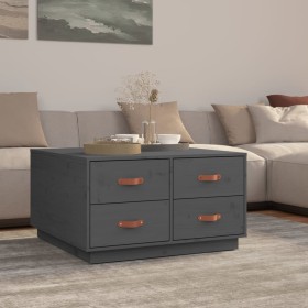 Mesa de centro de madera maciza de pino gris 80x80x45 cm de vidaXL, Mesas de centro - Ref: Foro24-821519, Precio: 151,86 €, D...