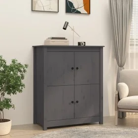 Aparador de madera maciza de pino gris 83x41,5x100 cm de vidaXL, Aparadores - Ref: Foro24-821509, Precio: 136,23 €, Descuento: %