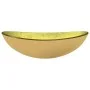 Goldenes Waschbecken aus gehärtetem Glas, 54,5 x 35 x 15,5 cm von vidaXL, Sinkt - Ref: Foro24-345262, Preis: 72,19 €, Rabatt: %