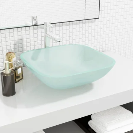 Waschbecken aus Milchglas 42x42x14 cm von vidaXL, Sinkt - Ref: Foro24-345242, Preis: 44,32 €, Rabatt: %