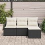 Conjunto de sofá de jardín 4 pcs Negro Poliratán en Sofás de exterior | Comprar online en Foru.es