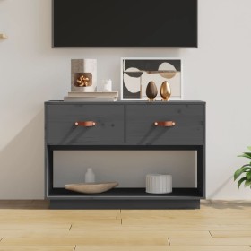 Mueble de TV madera maciza de pino gris 90x40x60 cm de vidaXL, Muebles TV - Ref: Foro24-821524, Precio: 105,98 €, Descuento: %