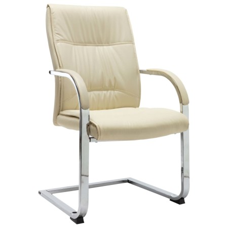 Silla de oficina voladiza de cuero sintético crema en Sillas de oficina | Comprar online en Foru.es