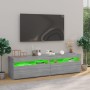 Mueble de TV con luces LED 2 uds gris Sonoma 75x35x40 cm de vidaXL, Muebles TV - Ref: Foro24-815126, Precio: 89,84 €, Descuen...