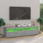 Mueble de TV con luces LED 2 uds gris Sonoma 75x35x40 cm de vidaXL, Muebles TV - Ref: Foro24-815126, Precio: 88,57 €, Descuen...