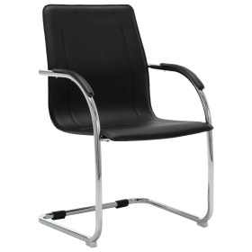 Silla de oficina voladiza de cuero sintético negra en Sillas de oficina | Comprar online en Foru.es