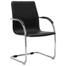 Silla de oficina voladiza de cuero sintético negra en Sillas de oficina | Comprar online en Foru.es