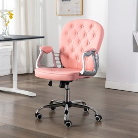 Silla de oficina giratoria de cuero sintético rosa en Sillas de oficina | Comprar online en Foru.es
