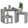 Mesas apilables 3 pzas madera contrachapada color gris Sonoma de vidaXL, Mesas auxiliares - Ref: Foro24-815223, Precio: 57,73...